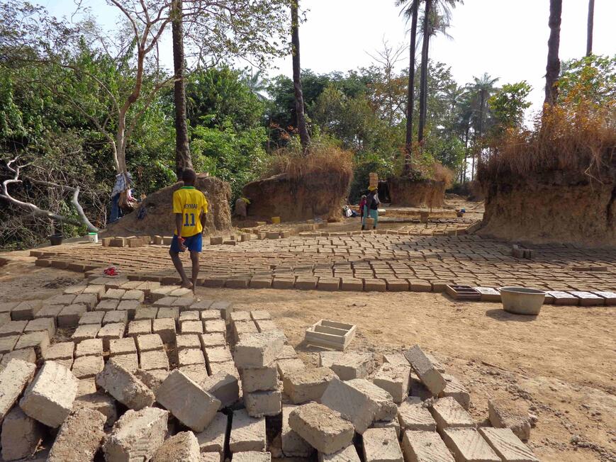 Site de fabrication de briques